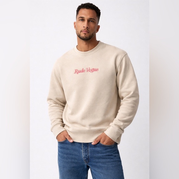 Rude Vogue Other - Rude Vogue Men's Cream Sweater designed in Canada size Medium